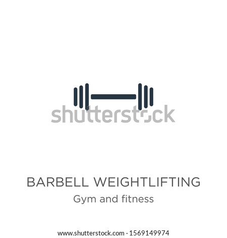 Barbell weightlifting icon vector. Trendy flat barbell weightlifting icon from gym and fitness collection isolated on white background. Vector illustration can be used for web and mobile graphic 