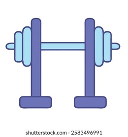 Barbell for weightlifting and power training isolated vector illustration