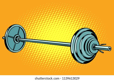 barbell, weightlifting sports. Pop art retro vector illustration kitsch vintage drawing