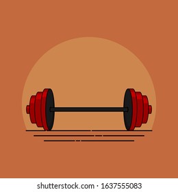 Barbell weightlifting vector illustration for template design, Barbell weightlifting background