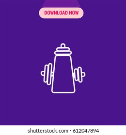 Barbell Weights Stand Vector Icon, The outlined symbol of implement for fitness. Simple, modern flat vector illustration for mobile app, website or desktop app  