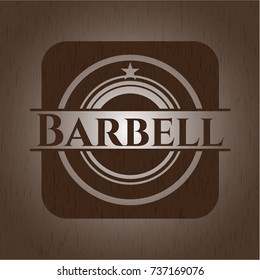 Barbell wood emblem. Retro