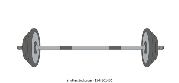 Barbell.Isolated on white background. Vector outline illustration. 
