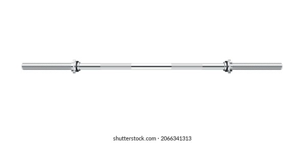 Barbells dumbbells fitness realistic composition with isolated image of body bar vector illustration