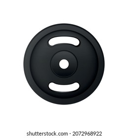Barbells dumbbells fitness realistic composition with isolated image of heavy circle barbell vector illustration