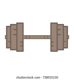 barbells icon flat color