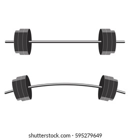 Barbells einzeln auf weißem Hintergrund.  Vektorgrafik.