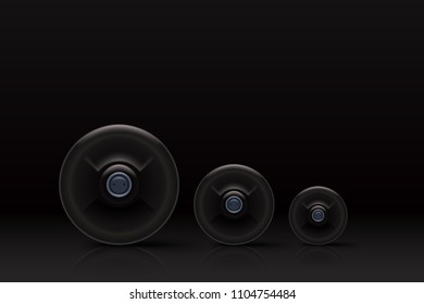 barbells on dark background