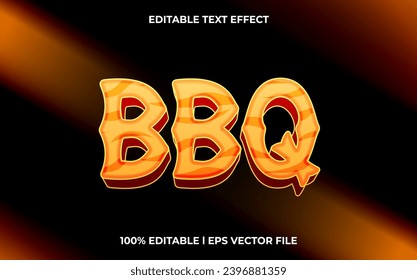 Barbeque 3d text effect, editable text for template headline