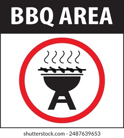 Zona de barbacoa, zona de barbacoa cartel aviso Vector