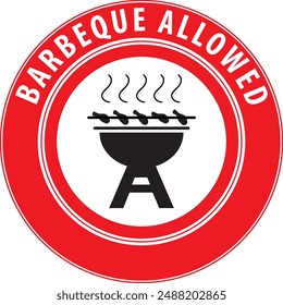 Barbeque area, bbq zone sign notice vector