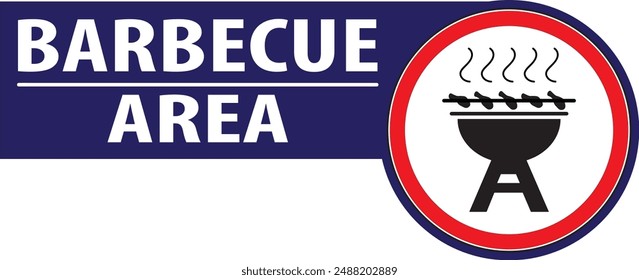 Barbeque area, bbq zone sign notice vector