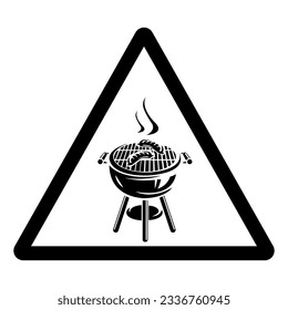 Barbeque Bbq Area Symbol Sign, Vector Illustration, Isolate On White Background Label. EPS10