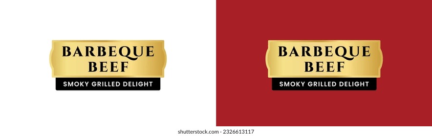 Barbeque beef label or Barbeque beef flavor label vector isolated in flat style. Barbeque beef label for product packaging design element. Barbeque beef Flavor Label for packaging design element.