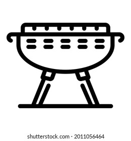 Barbeque brazier icon. Outline barbeque brazier vector icon for web design isolated on white background