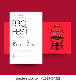 Barbeque Festival Booking App Interface Vector Illustration