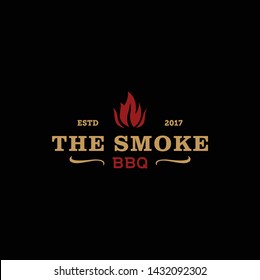 barbeque fire grill logo design 