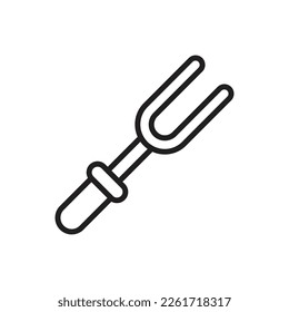 Barbeque Fork Outline Icon Vector Illustration