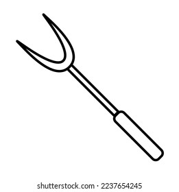 barbeque fork vector icon isolated on white background, vector illustration, cookware, kitchenwaare