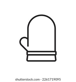 Barbeque Glove Outline Icon Vector Illustration