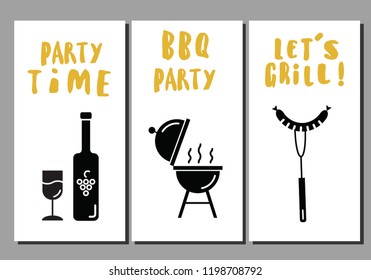 Barbeque and grill flyers. Set of templates. Idea for bbq party, restaurant promotion