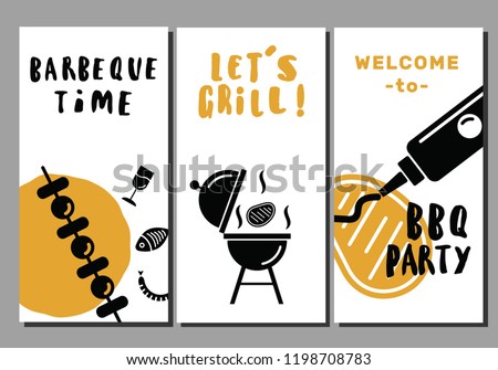 barbeque grill flyers set templates idea stock vector royalty free idea templates