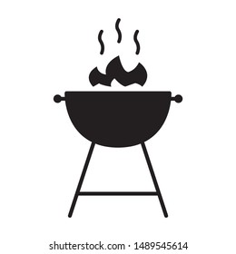 Barbeque grill icon design. BBQ icon in flat style design. Vector illustration.
