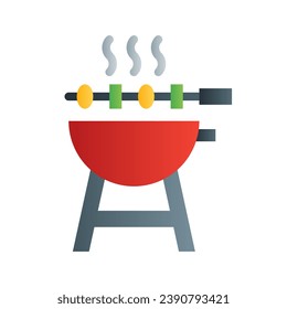 Icono de parrilla de barra en diseño vectorial de estilo de relleno degradado