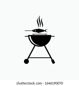 Barbeque Grill Icon - Vector, Sign and Symbol for Design, Presentation, Website or Apps Elements