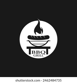 Barbeque grill icon vector template illustration