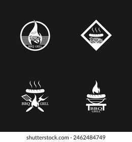 Barbeque grill icon vector template illustration