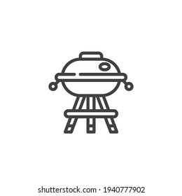 Barbeque Grill Line Symbol. lineares Stilzeichen für mobiles Konzept und Webdesign. Grill-Umriss-Vektorsymbol des Grills. Symbol, Logo-Abbildung. Vektorgrafik