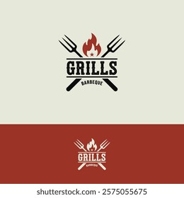 barbeque grill logo design template