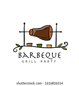 Barbeque, grill party. Logo design Vector illustration