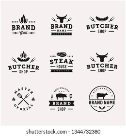 barbeque grill template logo design
