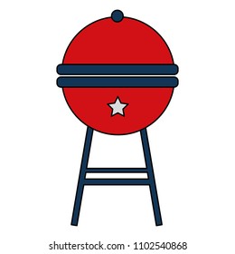 barbeque grill with USA colors