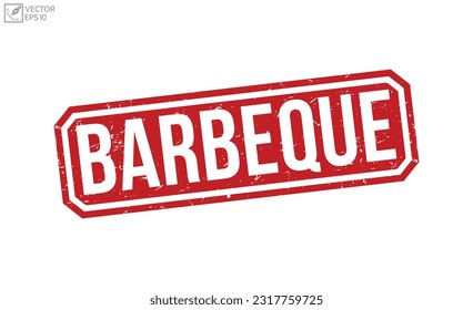 Barbeque grunge rubber stamp on white background. Barbeque Rubber Stamp.