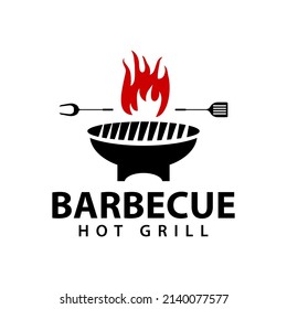 Barbeque Hot Grill Icon Logo Design Element