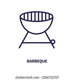 barbeque icon from activity and hobbies collection. Thin linear barbeque, food, sausage outline icon isolated on white background. Line vector barbeque sign, symbol for web and mobile