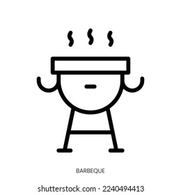 barbeque icon. Line Art Style Design Isolated On White Background