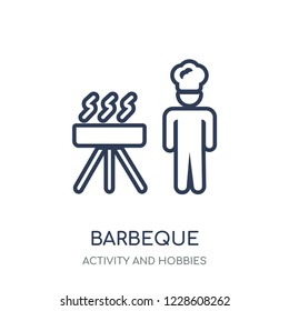 Barbeque icon. Barbeque linear symbol design from Activity and Hobbies collection. Simple outline element vector illustration on white background.
