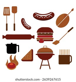 barbeque icon seamless pattern background