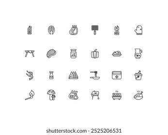 Barbeque icon set, design, vector illustration