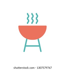 Barbeque Icon Vector Illustration in Flat Style for Any Purpose