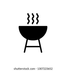 Barbeque Icon Vector Illustration in Glyph Style for Any Purpose