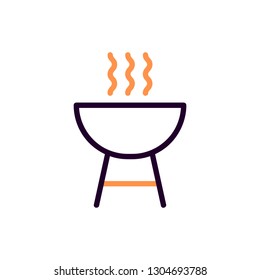 Barbeque Icon Vector Illustration in Line Style for Any Purpose