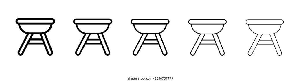 Icono de barbacoa Vector Delgado Estilo de contorno signo