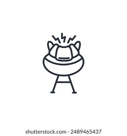 barbeque icon. vector.Editable stroke.linear style sign for use web design,logo.Symbol illustration.