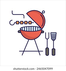 barbeque icon with white background vector stock illustration