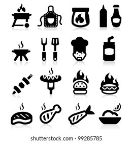 Barbeque icons set elegant series